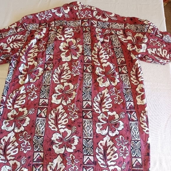 2 Vintage Men's Hawaiian Shirts Made in Hawaii Blue & Red men's M - Picture 4 of 12